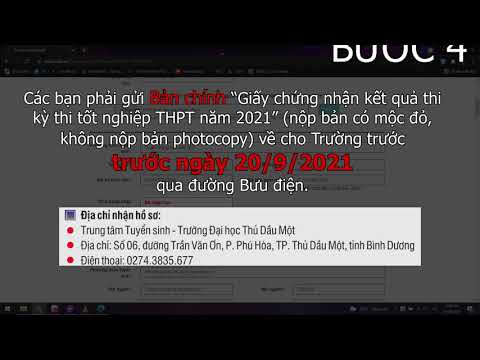 Hướng dẫn thủ tục nhập học trường đại học Thủ Dầu Một năm 2021