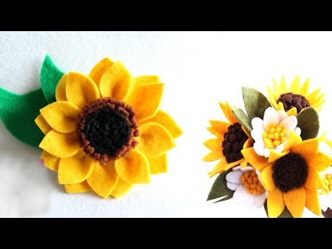 Hướng dẫn làm hoa hướng dương bằng vải nỉ | Làm hoa hướng dương vải nỉ | Đồ chơi mầm non.