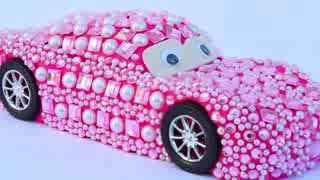 Pink lighting MC Queen car toys for children to play by copy everyone