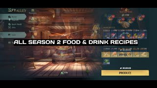 All NEW SEASON 2 FOOD & DRINK RECIPES IN SEA OF CONQUEST | Все рецепты сезона 2