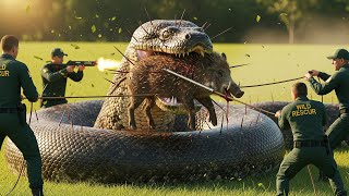 Unbelievable Rescue Giant Python Attacks Wild Boar Real Survival 2025