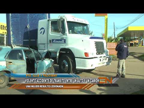 Un vehículo impacto contra un camión sobre Av. Presidente Illia