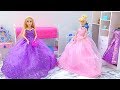 🎀 BARBIE PRINCESS BEDROOM 🎀 CINDERELLA RAPUNZEL MORNING ROUTINE BATHROOM 🎀 BARBIE DOLL HOUSE