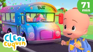 The Wheels On the Colorful Bus 🚌 Nursery Rhymes by Cleo and Cuquin | Children So