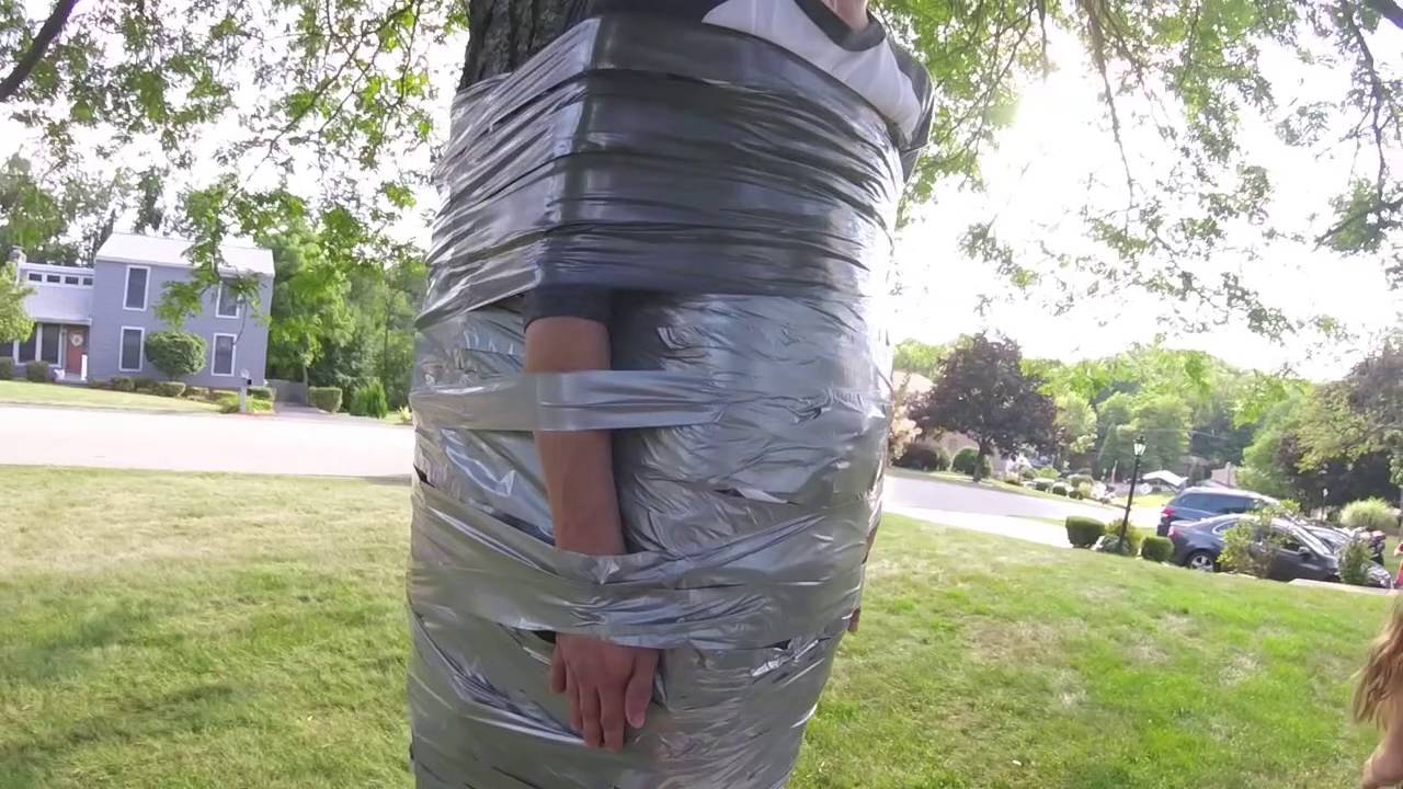Guy wraps girlfriend duct tape
