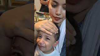 Ear Piercing Mother Son Both Are Crying