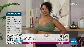 Rhonda Shear 2Pack Ribbed Knit Surplice Vneck Bra