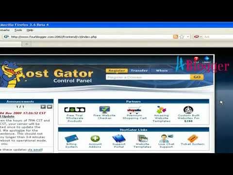 Foto web hosting control panel host gator