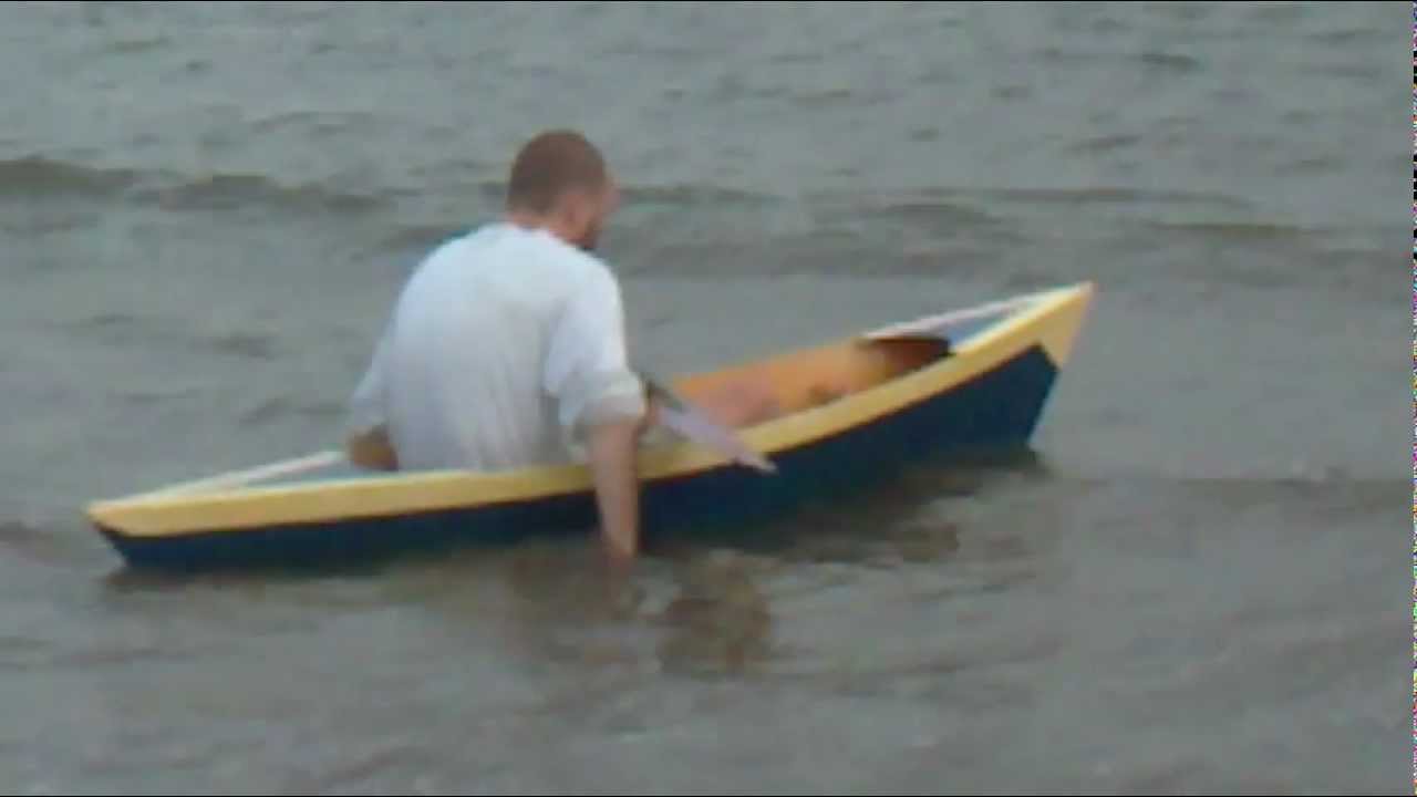 sinking my plywood canoe/pirogue - YouTube