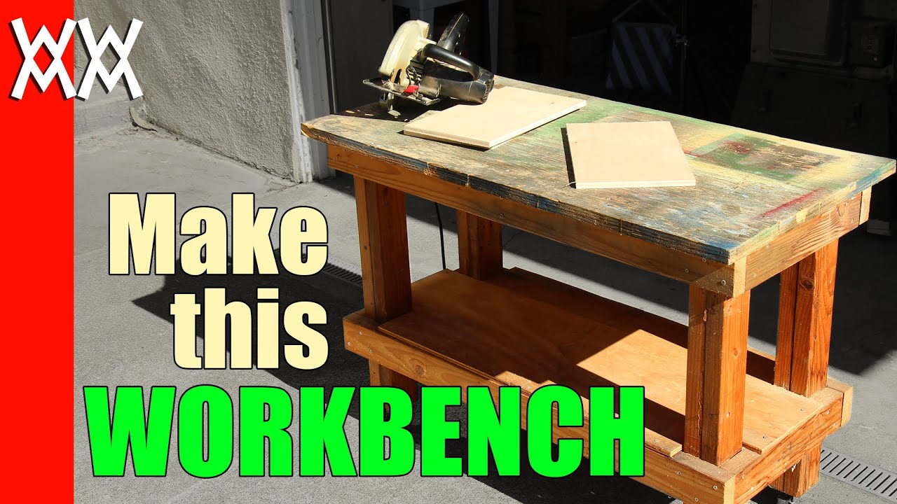Build a cheap but sturdy workbench in a day using 2x4s and ...