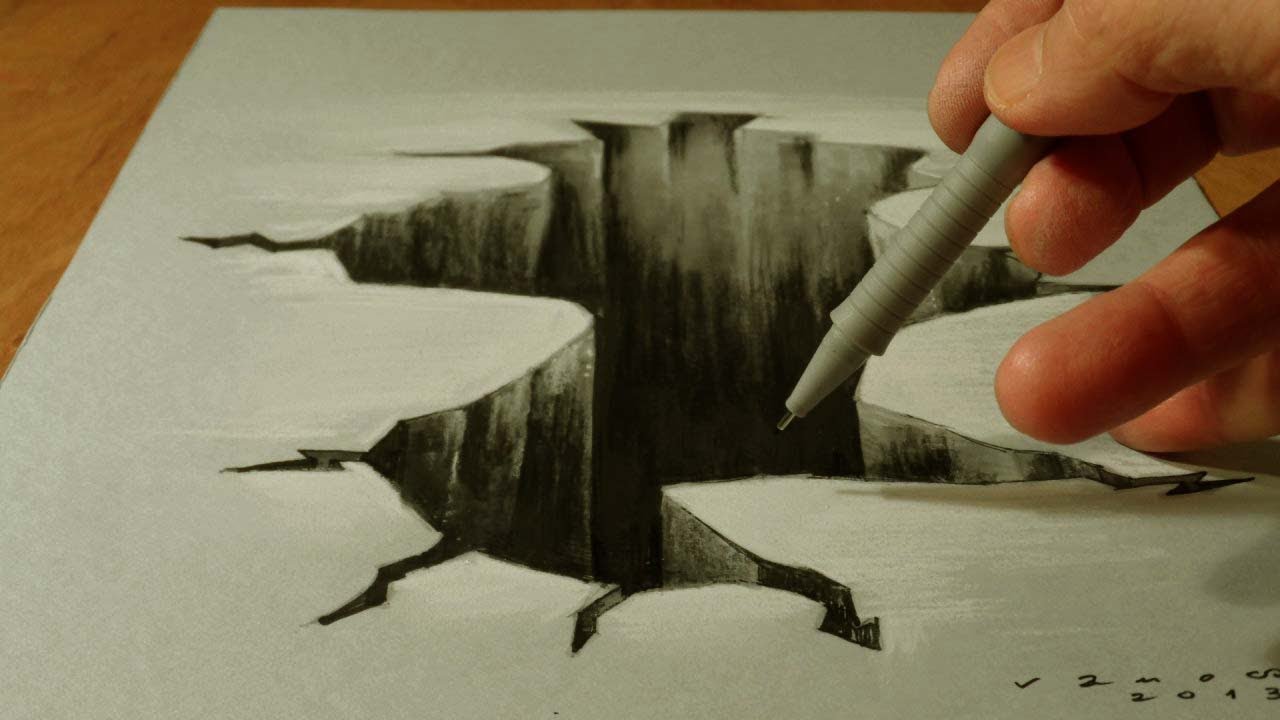 Trick Art on Paper, Drawing 3D Hole - YouTube