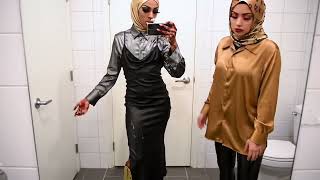 A Crossdressing Transvese Tries Out The New Moscow Art Hijab Collection With Satin Fabrics