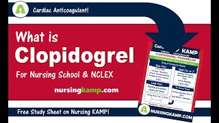 What is clopidogrel PLavix Nursing KAMP's Scribble Notes Cardiac Medications NCLEX 2019