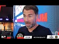 'I'VE NEVER BEEN F****** WEAK, AJ IS THE BOSS' -Eddie Hearn SQUASHES beef with Jarrell Miller/Joshua