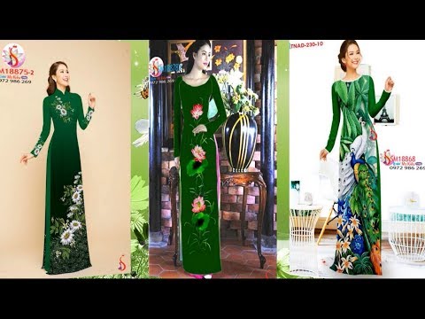ALBUM 38 MẪU ÁO DÀI MÀU XANH LÁ CÂY ĐẸP THANH LỊCH 2019 💝 Vải Áo Dài S