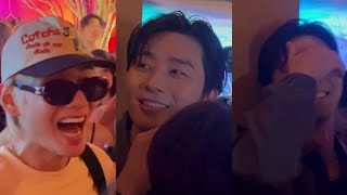 230914 BTS V & Park Seojoon reaction seeing each other after long time at Noice 