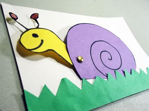 Craft Ideas Youtube on How To Make A Construction Paper Snail Card With Movable Head