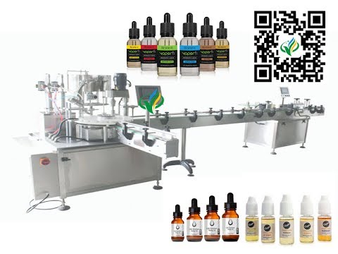 Auto vial sorting E juice filler stopper cap screwing adhesive labeling machines linear filling line