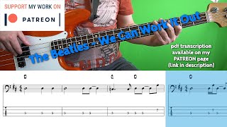 The Beatles - We Can Work It Out (Bass Cover With Tabs)