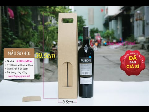 Túi giấy giá rẻ - Mẫu số 40: Hộp đựng rượu vang - Giá bán: 5.800 vnđ/cái
