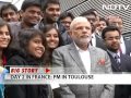 PM Narendra Modi clicks selfie with Indian students in France