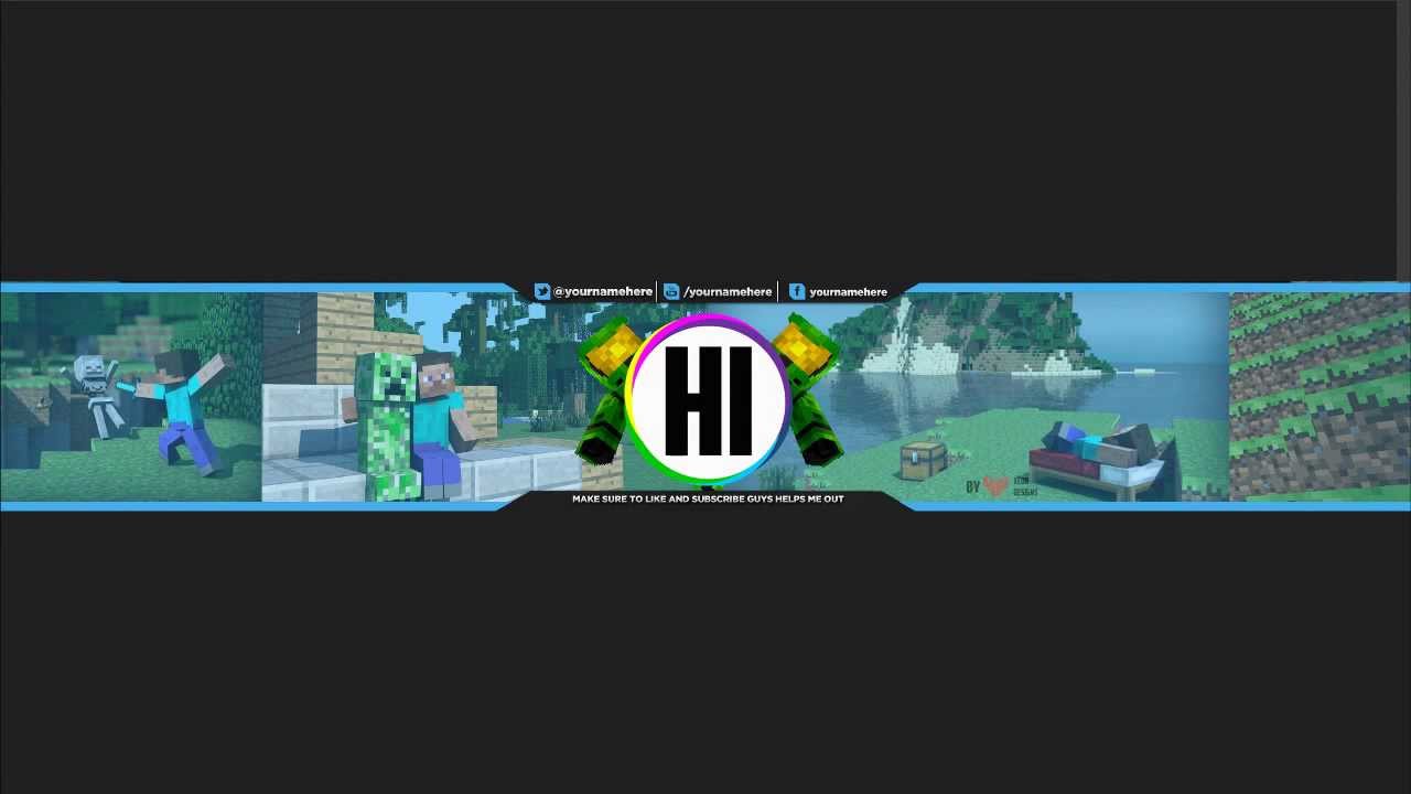cool free minecraft youtube banner template. - YouTube