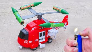 Experiment Helicopter And Fireworks