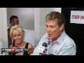 David Hasselhoff "Everyone leaning towards Mayweather but I love Manny's guts!"