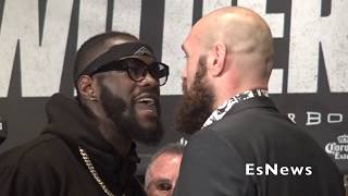 Deontay Wilder Vs Tyson Fury Fight Breaks Out On Stage EsNews Boxing