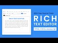 Rich Text Editor With Javascript | Step By Step Javascript Project