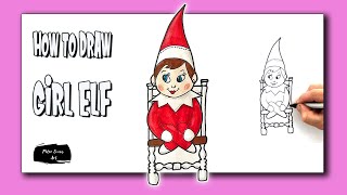 How to Draw a GIRL Elf on the Shelf in Very Easy Steps video