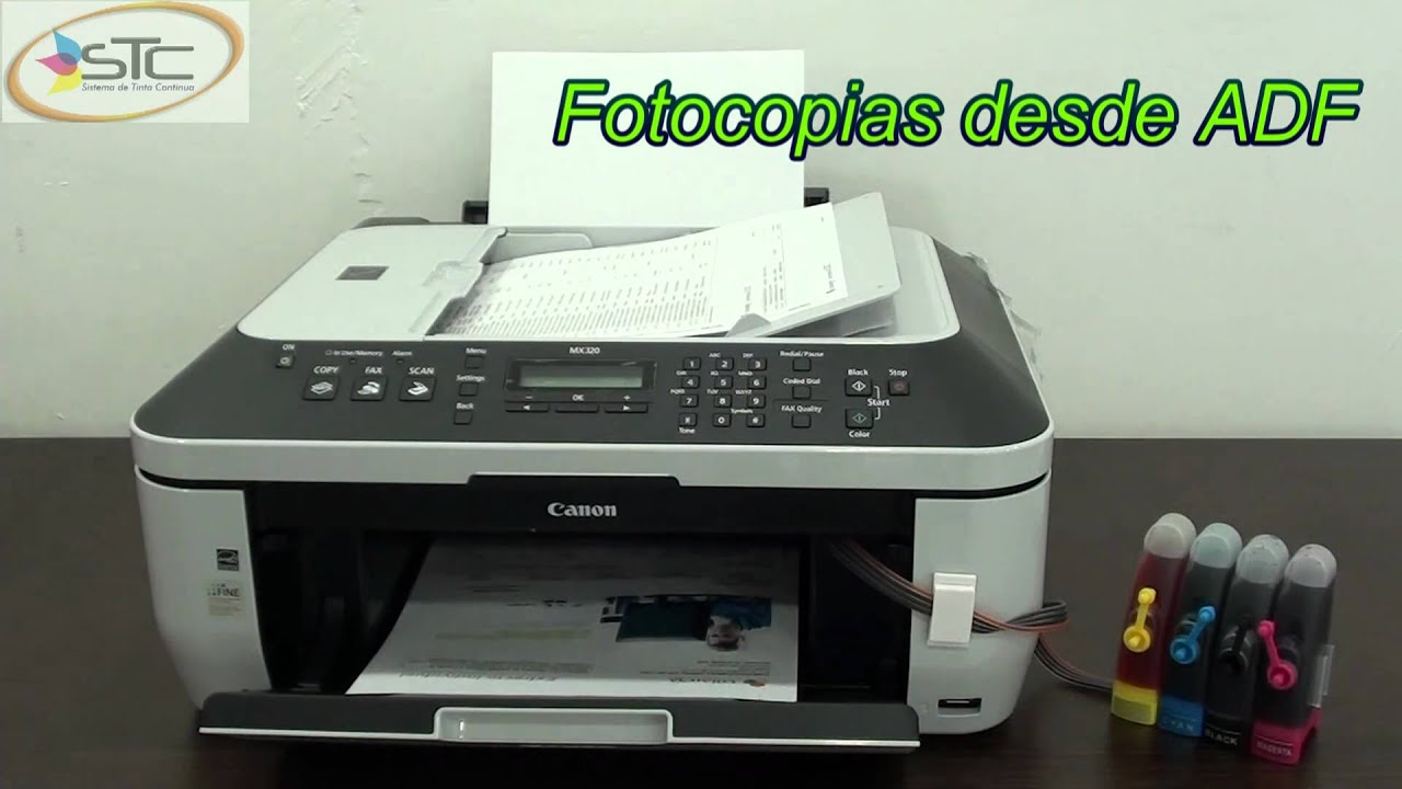 Multifuncional Canon MX320 Con Fax Sistema de Tinta Continua STC - YouTube