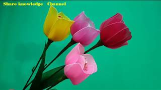 Share Knowledge-HƯỚNG DẪN LÀM HOA TULIP VẢI VOAN ĐẸP|NYLON TULIP FLOWER