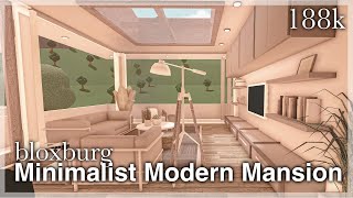 Bloxburg - Minimalist Modern Mansion Speedbuild Interior Full Tour No Large Plot