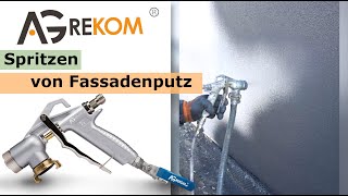 Mineralischen, Dünnschichtigen Oberputz Auftragen - Spritzen Von Strukturputz Mit Sprühgerät.