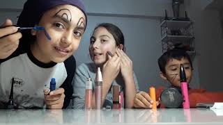 Üç Kişi Yüz Boyama Challenge Azra Ile Eğlence