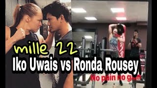 Lucu,,iko uwais godain Ronda rousey di Tempat fitnes
