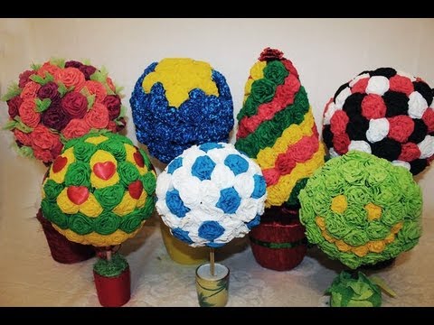 Цветы в горшках из салфеток своими руками