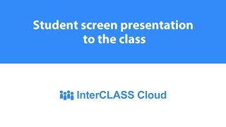 Student screen presentation to the class
