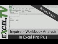 Inquire Workbook Analysis Tips in Excel Pro Plus