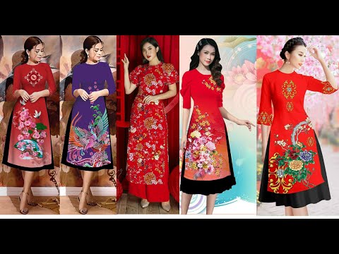 Áo dài ngày tết 2021 Những mẫu áo dài mặc tết áo dài xuân cao cấp sang trọng, cao cấp mới nhất