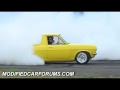 Datsun 1200 ute powered by an LS1 burnout at Supernats 2009