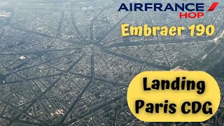 Embraer 190 Hop-Landing In Paris Charles De Gaulle (Cdg) - Runway 08R -Beautiful Fly Over Over Paris