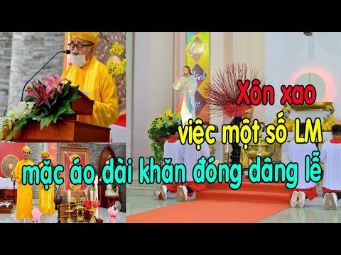 Xôn Xao Việc Một Số Linh Mục Mặc Áo Dài Khăn Đóng Dâng Lễ