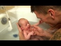 First bath with daddy