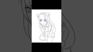 Oc Drawing Cat Anime Girl Bending Over
