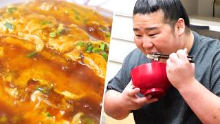 Sumo Wrestlers Cook Epic Crab Omelette & Pork Belly Daikon Perfect With Rice