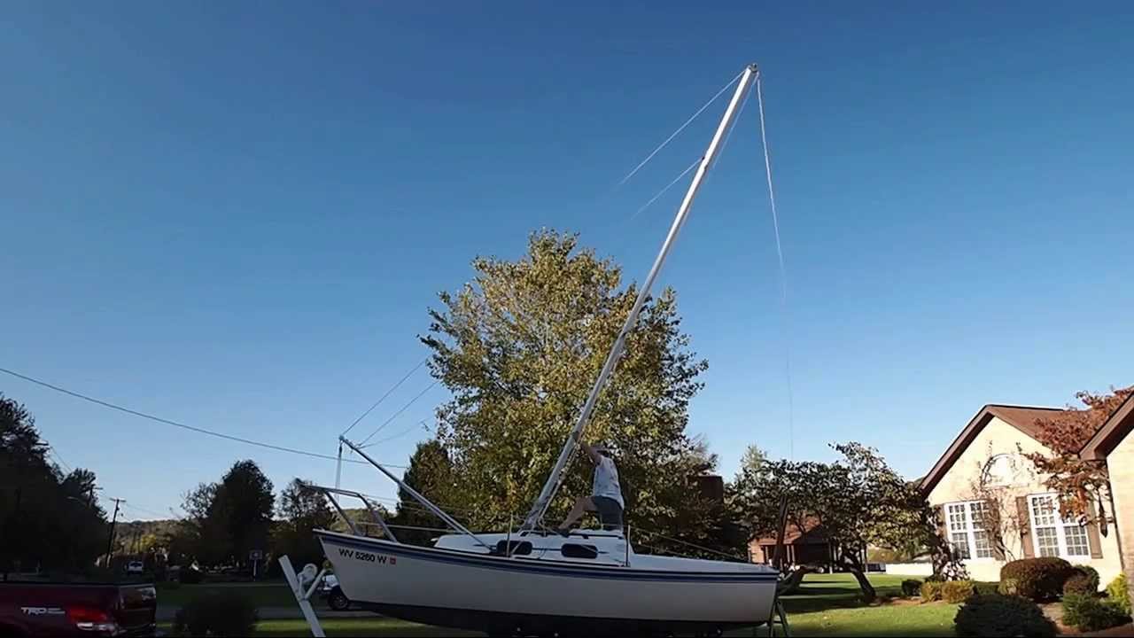 Sailboat Mast Raising System - YouTube