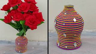 BEST OUT OF WASTE PLASTIC BOTTLE CRAFT \\ BEAUTIFUL FLOWERS POT CRAFT MAKING WITH PLASTIC BOTTLE ||