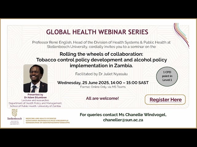 Watch Collaboration: Zambian tobacco control policy development & alcohol policy implementation. on YouTube.